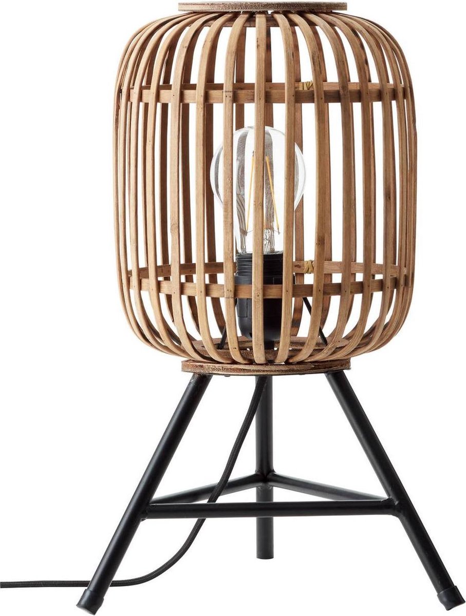 Brilliant woodrow - lampe de table - e27 max 1x40w - marron clair