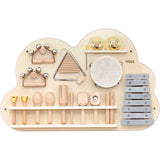 Planche d'activités Viga avec instruments à percussion, h : 48 cm, l : 75, l : 6,6, 12 parties 1 boîte