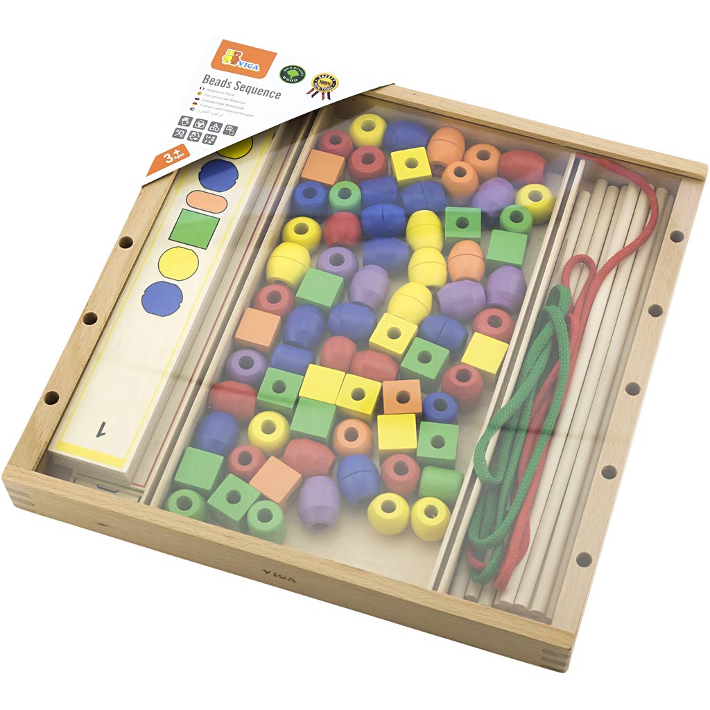 Jeu de perles Viga, h: 4 cm, l: 33 cm, l: 33 cm, 94 pièces 1 boîte