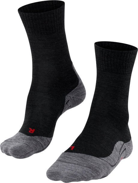 Falke tk5 chaussettes de marche en laine fine anti-ampoules en matériau fonctionnel femme noir - taille 41-42