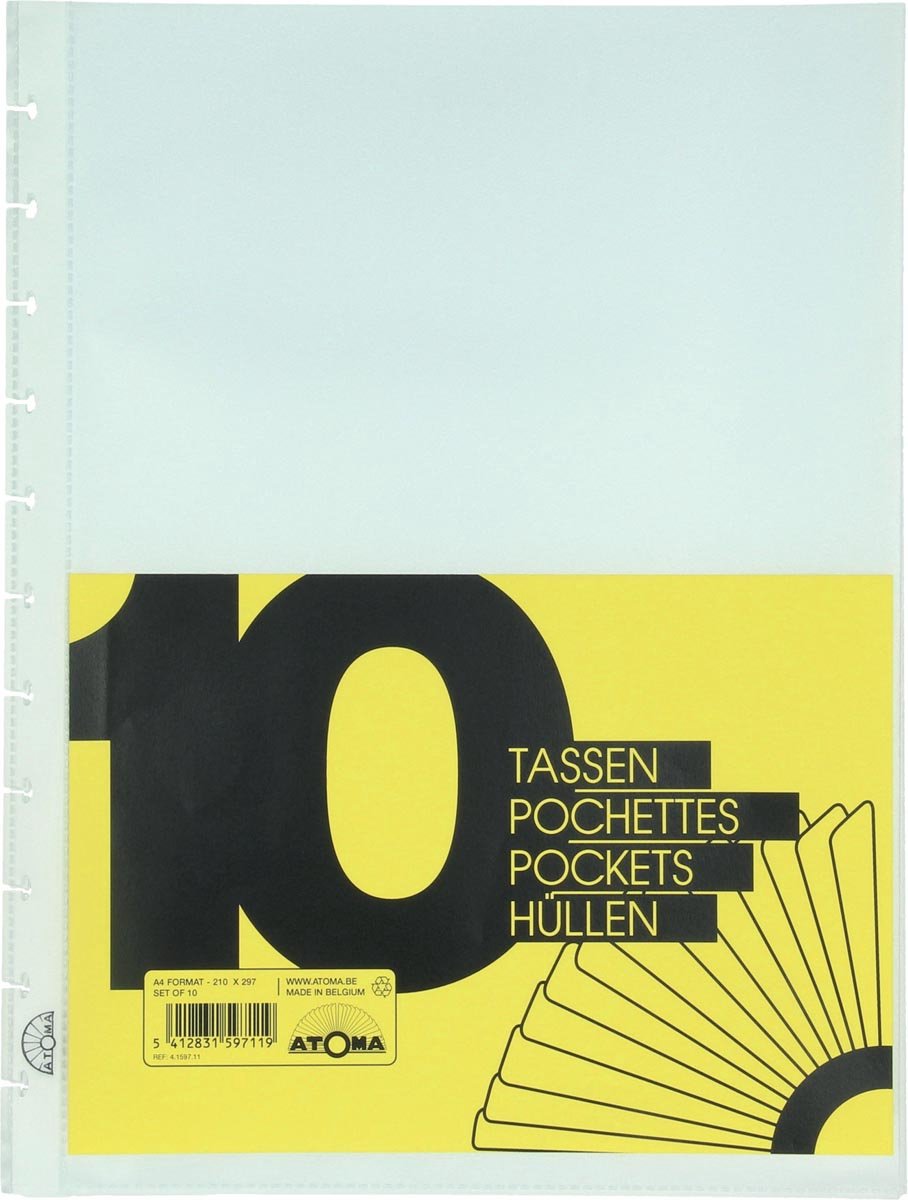 Atoma accessoires pour cahiers lot de 10 pochettes transparentes