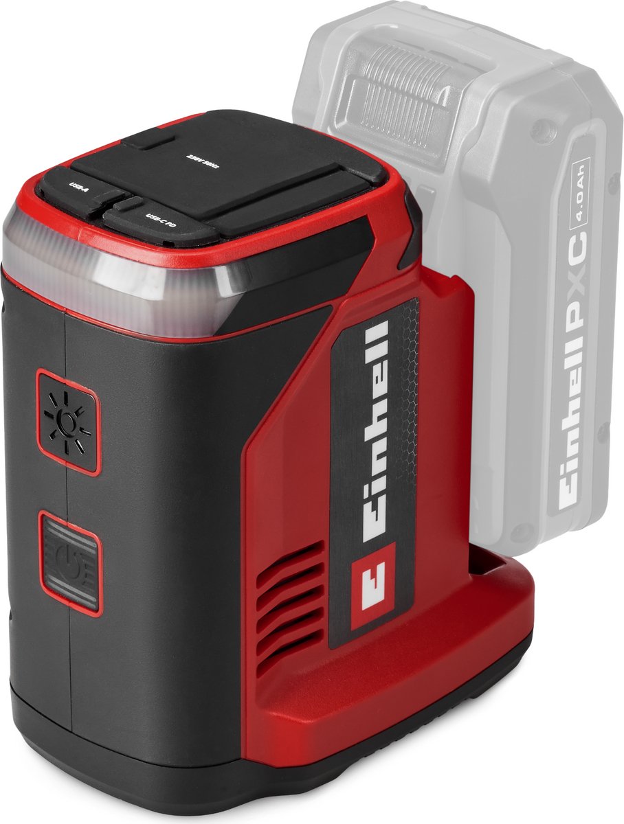 Onduleur de batterie Einhell tc-es 18 150 1 li solo - power x-change - 18 v li-ion - 18v vers USB-A (10w), USB-C (60w) et 230v (150w)