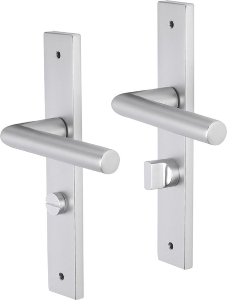 Impresso deurkruk - london - voor binnen - vierkant deurschild met schroeven en toiletsluiting - aluminium - 2 stuks