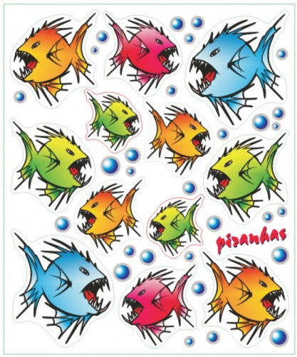 Set des autocollants piranhas