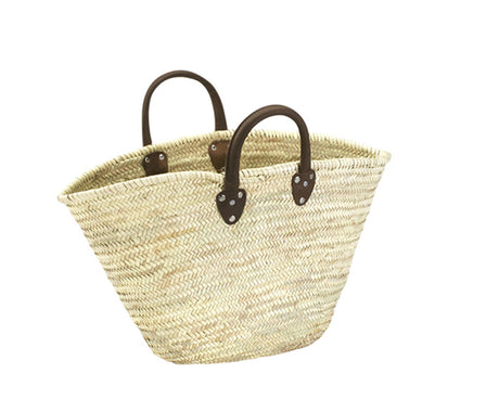 Sac Source Balance en feuille de palmier avec anse courte en cuir