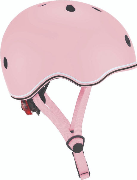 Casque enfant Globber - go up - rose pastel - réglable 45-51cm - avec éclairage - coque extérieure en polycarbonate solide