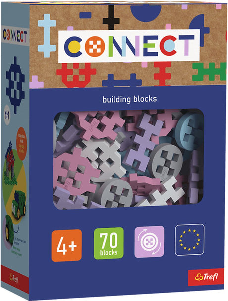Jeu de blocs de construction Trefl - jouets de construction en plastique - 70 pièces - à partir de 3 ans
