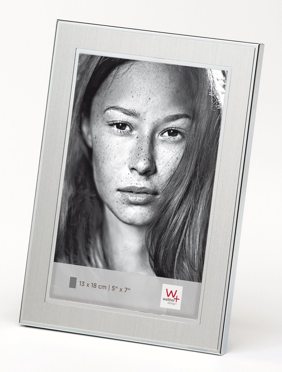 Walther Jazz - cadre portrait en métal - format photo 15x20 cm - argent