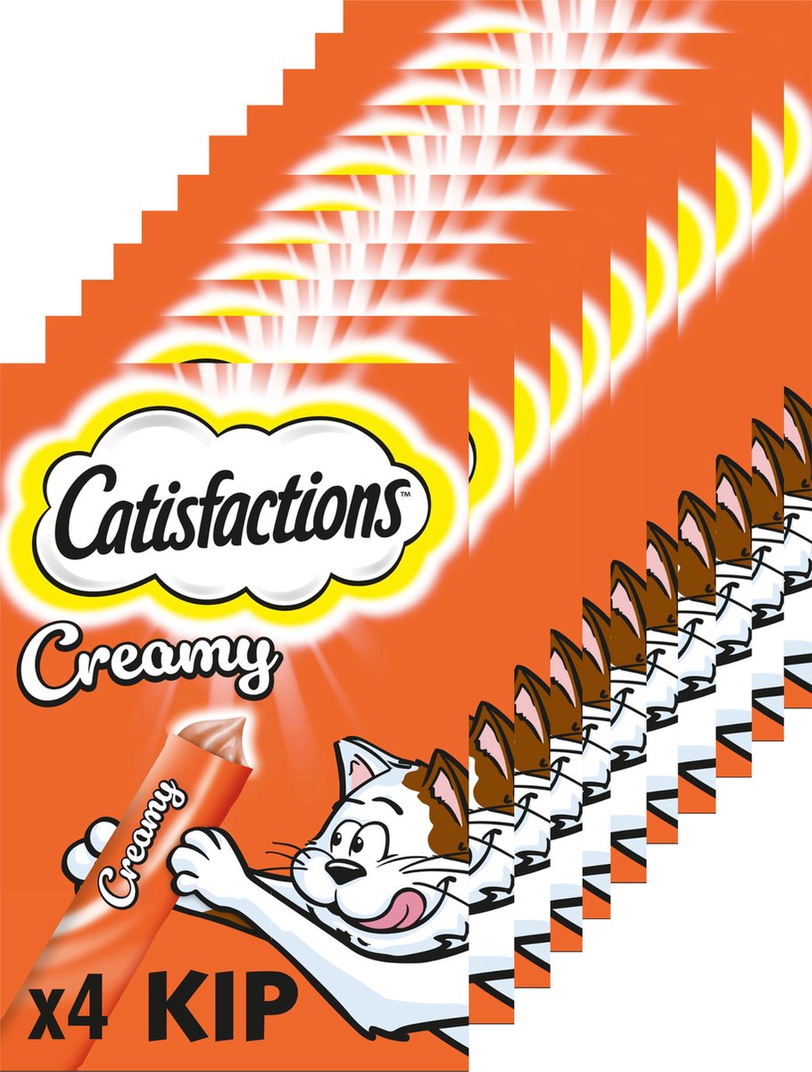 Catisfactions snacks crémeux - friandises pour chat - poulet - 44 pièces