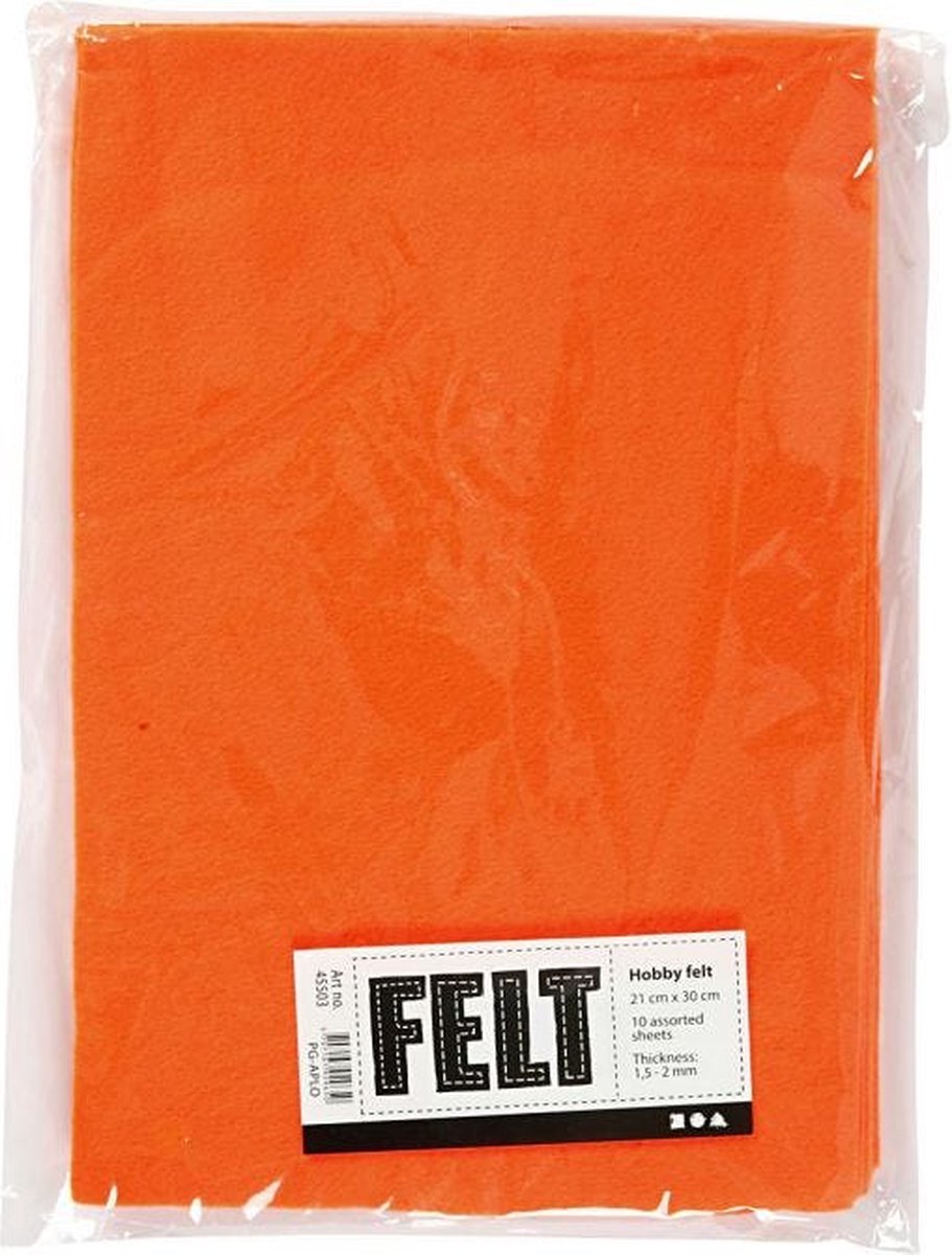 Creativ company hobby feutre orange A4, 10 feuilles