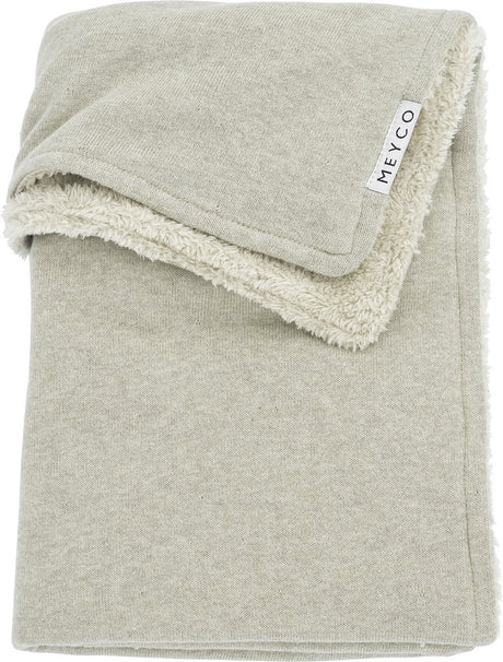 Couverture de berceau en peluche basique en tricot pour bébé Meyco - mélange sable - 100x150cm - 2,0 tog