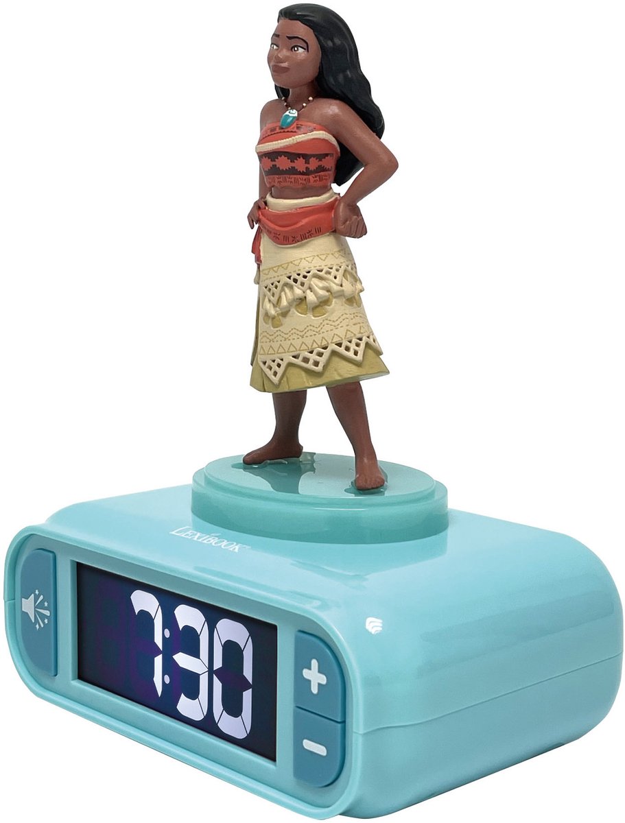 Radio réveil 3D Vaiana avec effet lumineux et sonore.