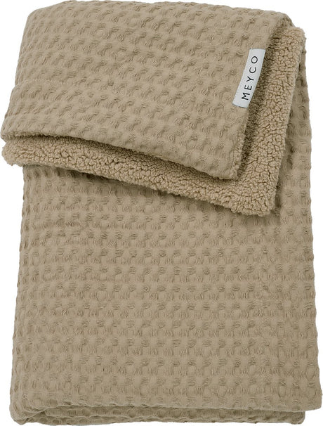 Couverture de berceau en peluche gaufrée Meyco - taupe - 100x150cm - 2,0 tog