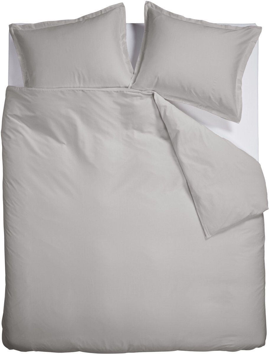 Ambiante satin uni dekbedovertrek - tweepersoons - 200 x 200 220 cm - grijs