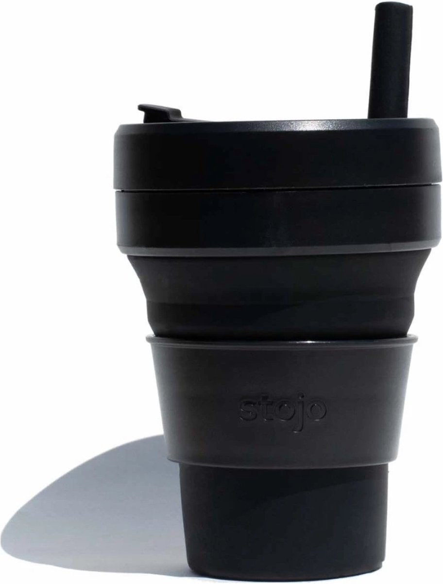Stojo - biggie cup - tasse à café et à thé - 470 ml - réutilisable - pliable - noir