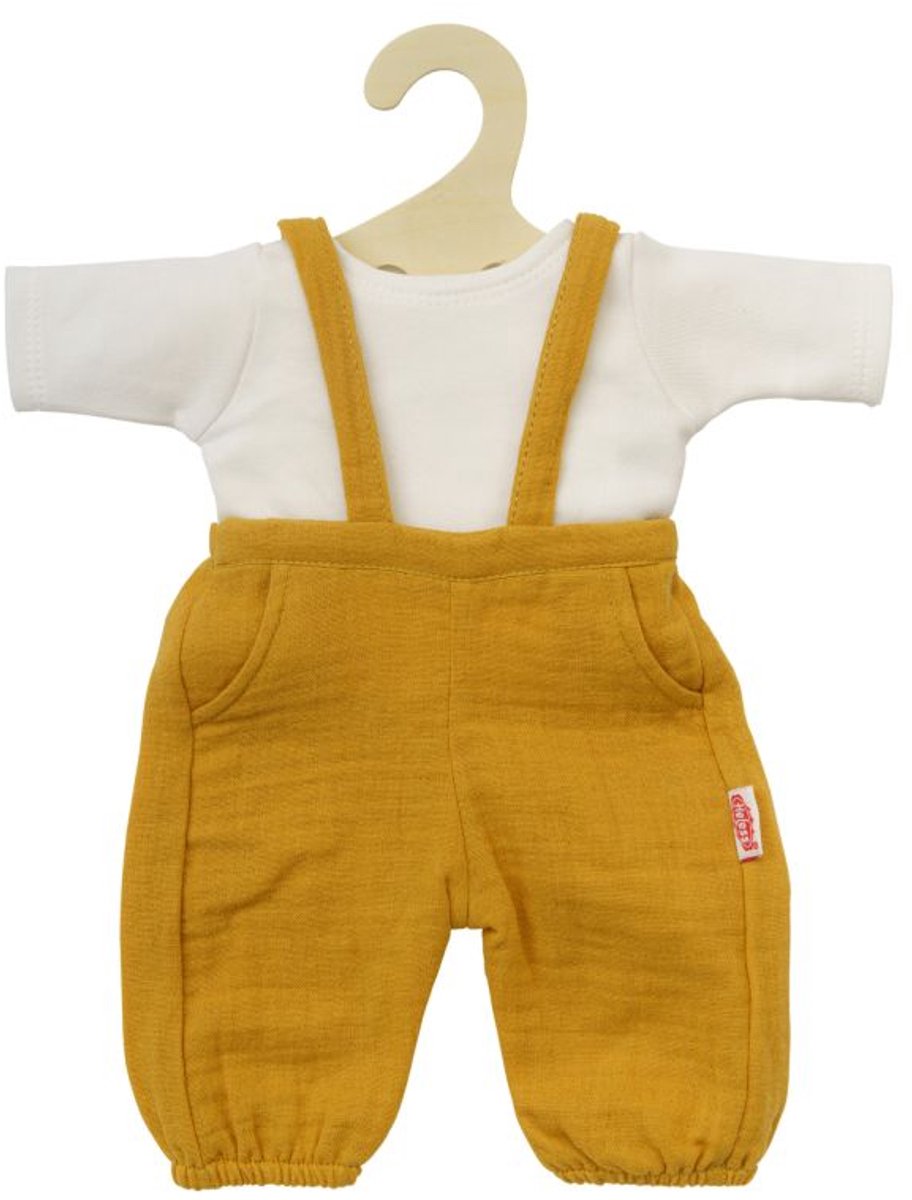 Salopette de poupée Heless jaune ocre, 35-45 cm