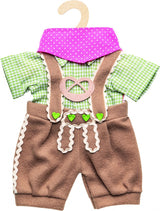 Le lederhosen des vêtements de Heless Doll avec une chemise et une écharpe, 35-45 cm