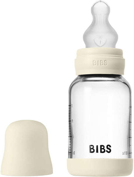 Biberon - débit lent - 120 ml - verre silicone - ivoire