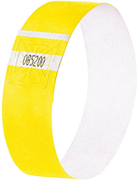 Bracelets événementiels Sigel - super doux - 255x25mm - jaune fluo - 120 pièces - si-eb213