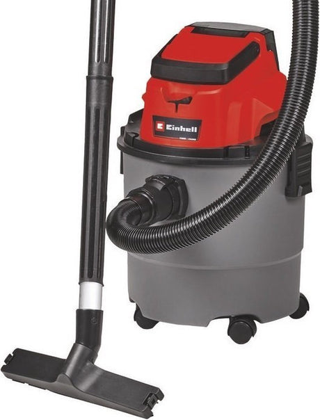 Aspirateur eau et poussière à batterie Einhell tc-vc 18 15 li solo - power x-change - 18 v li-ion - 15 l - 80 mbar - longueur du tuyau - diamètre : 1,5 m 36 mm - 72 db - fonction soufflage - incl. Set d'accessoires 10 pièces - excl. batterie et chargeur