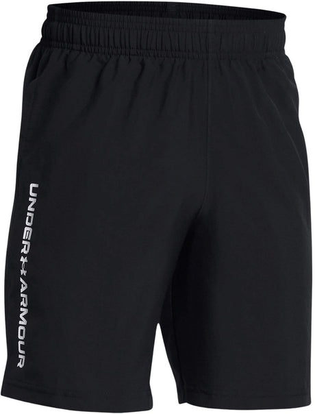 Under Armour ua tech woven wordmark short-blk pantalons de sport pour garçons - noir - blanc
