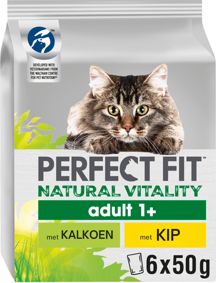 Nourriture pour chat Perfect Fit 1+ - Sachets de repas au poulet et à la dinde - 36x50g