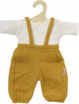 Salopette de poupée Heless jaune ocre, taille 28-35 cm