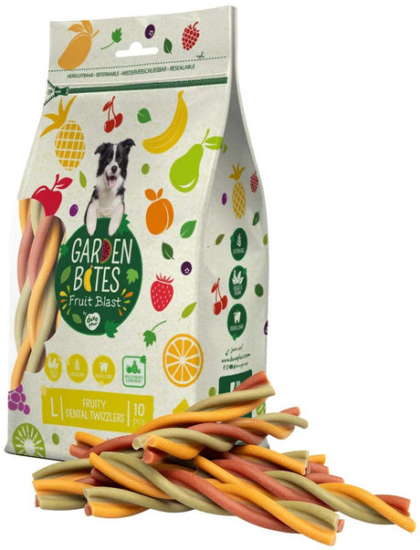 Garden Bites duvoplus - snacks dentaires fruités pour chiens - friandises pour chiens - végétarien sans gluten - grand 10pcs