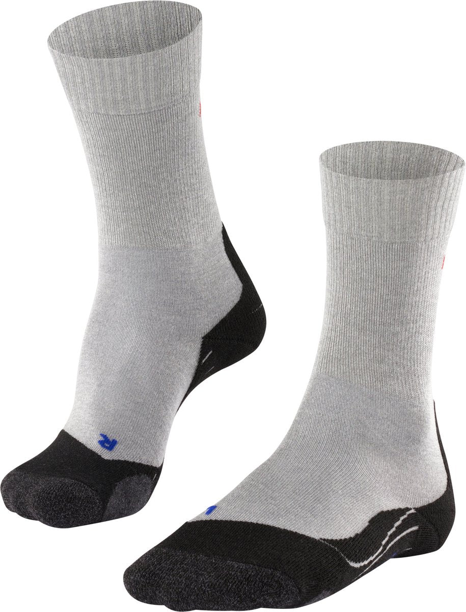 Falke tk2 cool anti-ampoules épais matériau fonctionnel lyocell chaussettes de marche hommes gris - taille 46-48