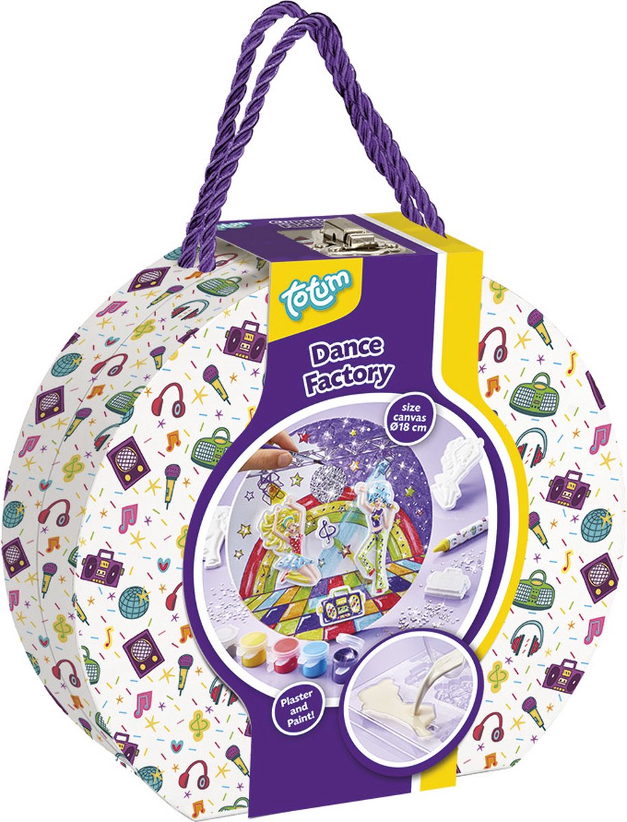 Totum craft case disco dance toile peinture - jouets filles - artisanat avec plâtre décoration maison