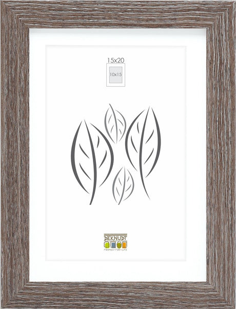 Cadre photo Deknudt frames - gris avec passe-partout - 10x15 15x20 cm
