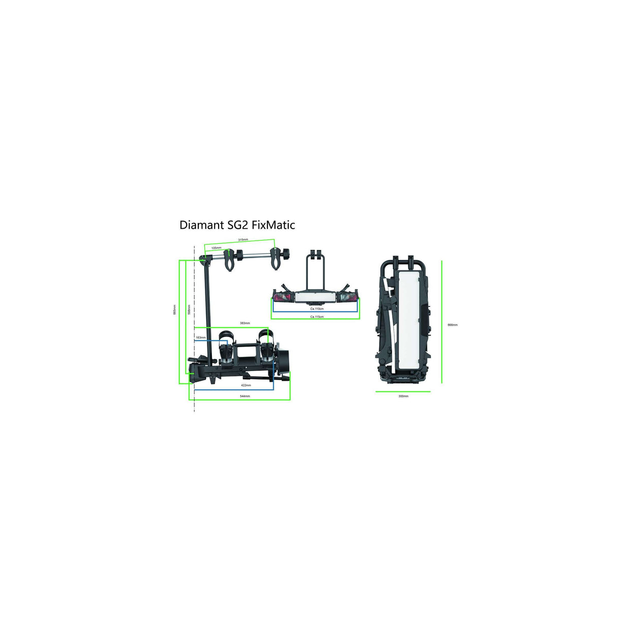Porte-vélos professionnel Diamond SG2 Fixmatic