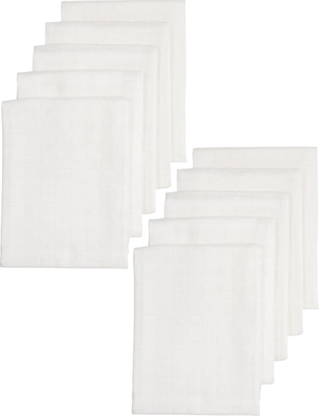 Lingettes hydrophiles Meyco baby uni - paquet de 10 - blanc - 70x70cm