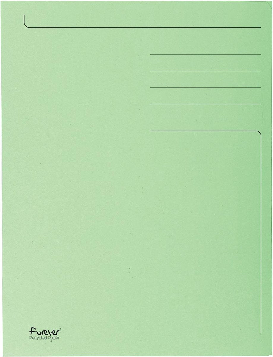 Exacompta 50x chemise imprimée Forever® à 3 rabats - 280 g/m² - 24x32 cm pour a4 - vert herbe - 448013e