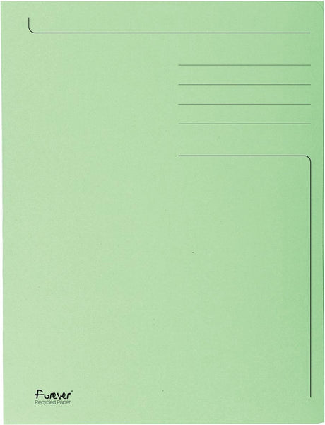 Exacompta 50x chemise imprimée Forever® à 3 rabats - 280 g/m² - 24x32 cm pour a4 - vert herbe - 448013e