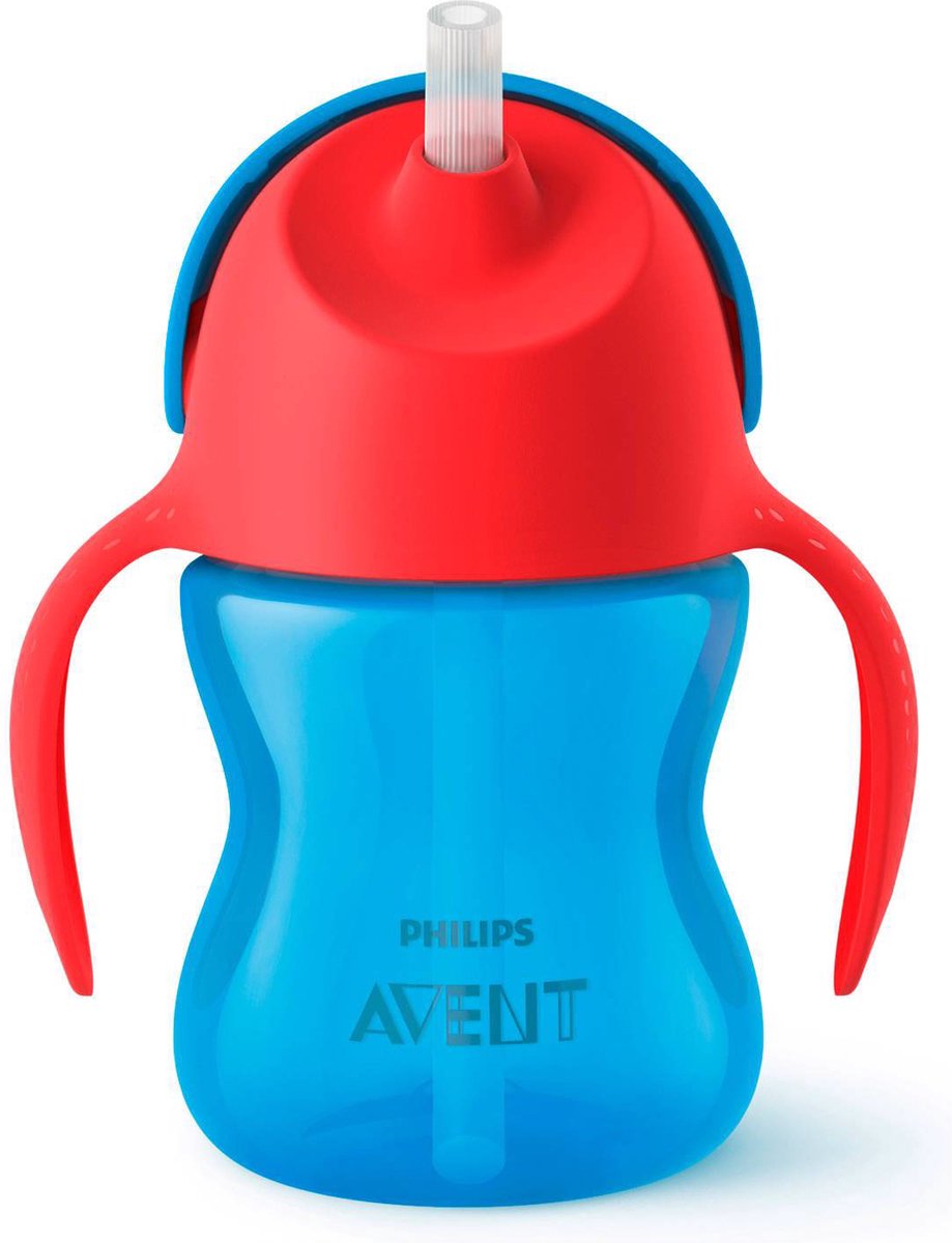 Philips avent drinking cup with straw - 9+ months - 1 piece - blue red - scf796 01