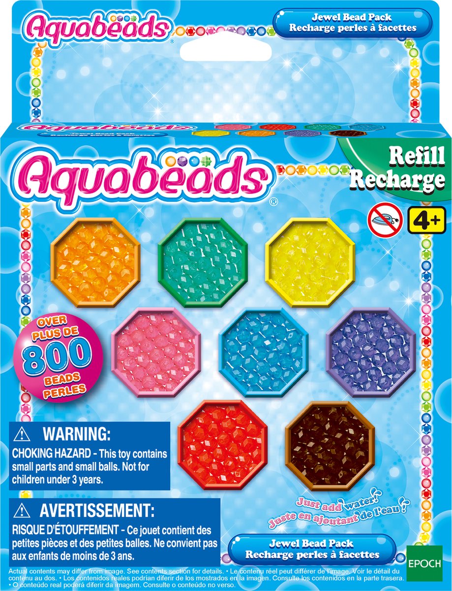 Paquet de perles de bijou de recharge Aquabeads, 800 pcs.