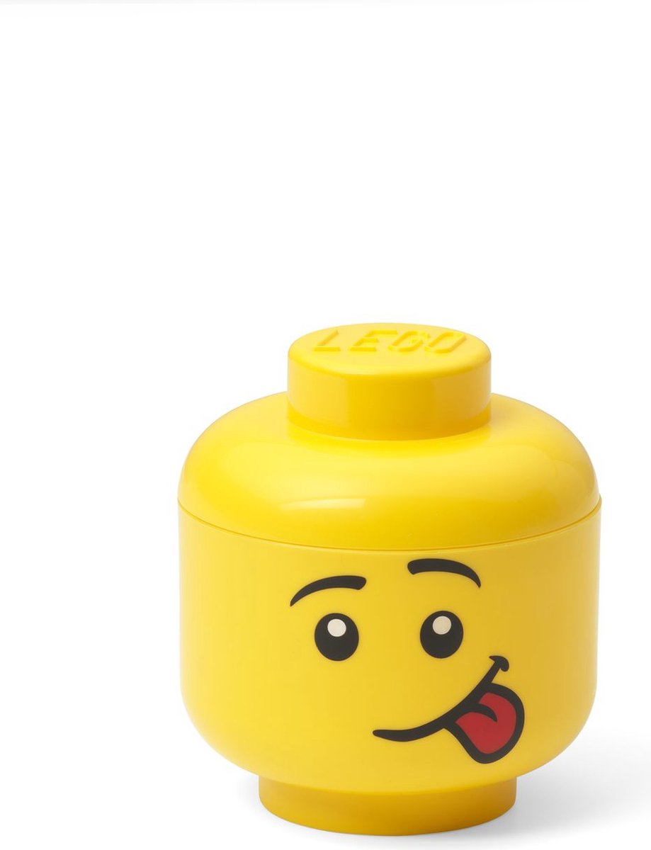 Lego - boîte de rangement tête silly mini - polypropylène - jaune
