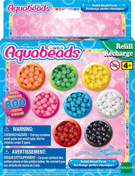 Aquabeads 31517 paquet de perles de recharge - 800 perles en 8 couleurs