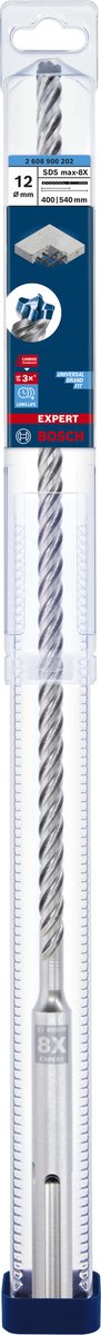 Bosch accessoires expert sds max-8x marteau perforateur 12 x 400 x 540 mm - 1 pièce(s) - 2608900202