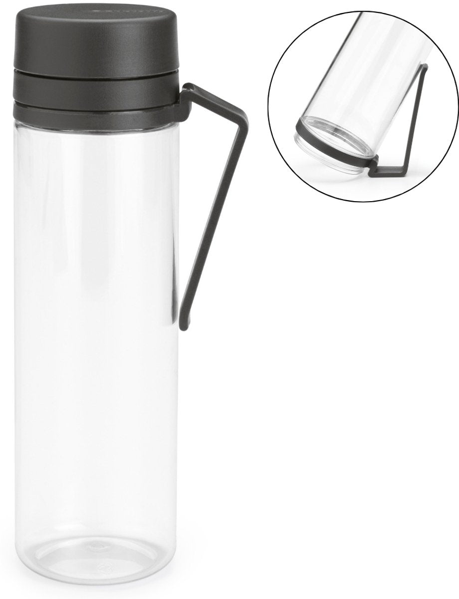 Bouteille d'eau Brabantia à prendre 0,5l gris foncé | 2 pièces