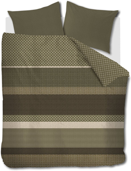 Beddinghouse fera dekbedovertrek - tweepersoons - 200 x 200 220 cm - groen