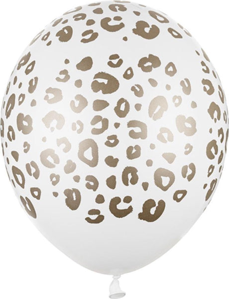 Partydeco - ballons blancs imprimés à pois. (50 pièces)