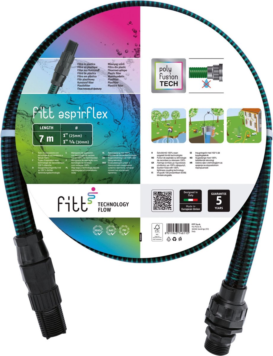 Fitt aspirflex aanzuigslang set 7 meter - 1