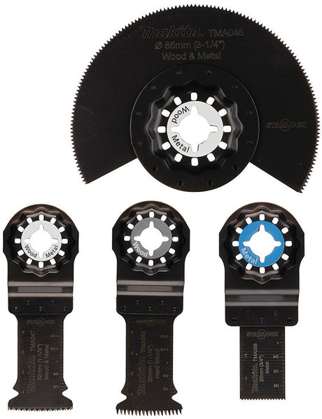 Makita accessoires ensemble de scie plongeante multi-outils 4 pièces starlock tma045, tma047, tma053, tma058 - b-67480
