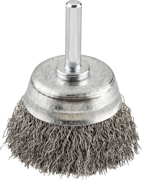 Kwb - brosse boisseau sur tige - 50mm - fil d'acier ondulé