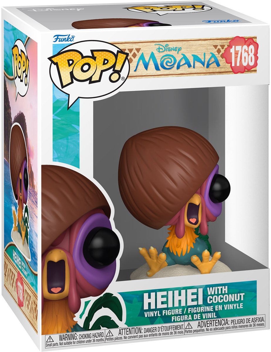 Funko-pop ! Disney : Moana - Hei Hei avec noix de coco #1768