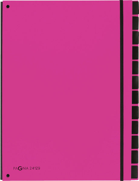 Pagna classeur de tri tendance 12 onglets a4 rose foncé