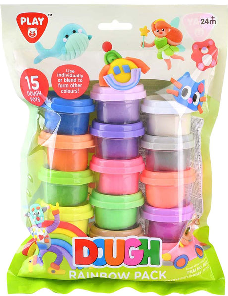 Ensemble d'argile arc-en-ciel Playgo - 15 pots en argile