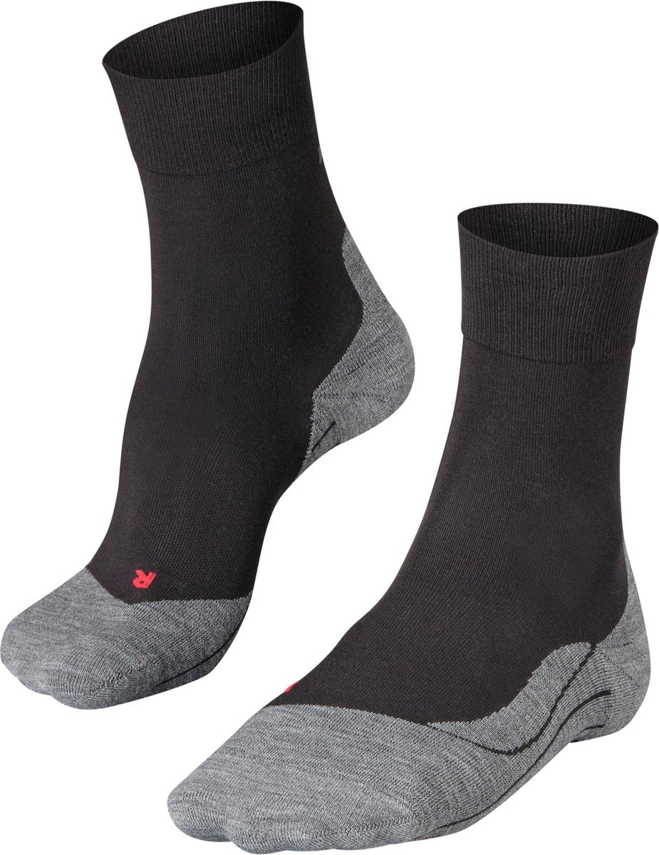 Falke ru4 chaussettes de course en coton anti-ampoules en matériau fonctionnel femme noir - taille 41-42